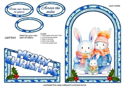 Cutaway Christmas Bunny family