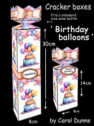 Cracker bottle boxes Birthday Balloons