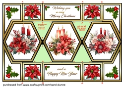 Hexagon trifold shutter Christmas candles