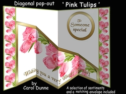 Diagonal pop-out Pink Tulips