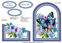 Cutaway Blue butterflies with flowers