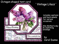 Tent card Vintage Lilacs