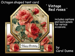 Octagon Tent Vintage Red roses