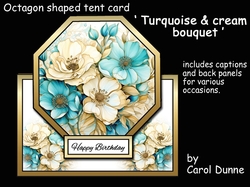 Octagon tent Turquoise & cream bouquet