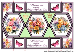 Hexagon shutter card Spring Bouquet MD