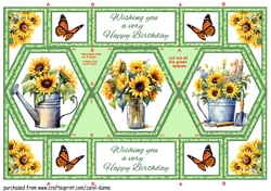 Hexagon Shutter Sunflowers BD