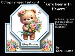 Cute bear with flowers