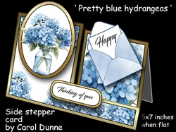 Side stepper Pretty blue hydrangeas