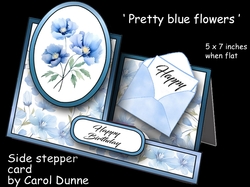 Side stepper Pretty blue flowers