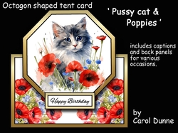 Octagon tent Pussy cat & poppies