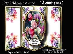 Gate fold pop-out Sweet peas
