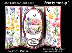 Gate fold pop-out Pretty teacup