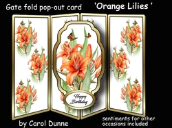 Gate fold pop-out Orange Lilies