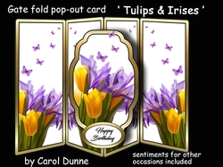 Gate fold pop-out Tulips & Irises