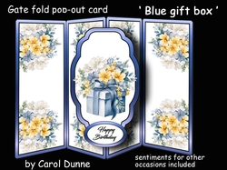 Gate fold pop-out Blue gift box