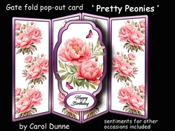 Gate fold pop-out Pretty Peonies