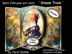 Gate fold pop-out Steam Train