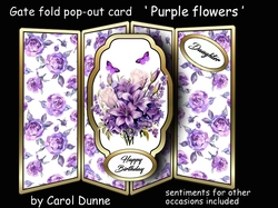Gate fold pop-out Purple Flowers