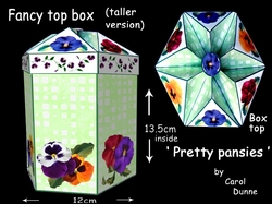 Fancy top box (tall) Pansies