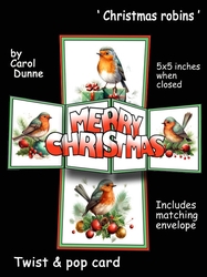 Twist & pop Christmas robins