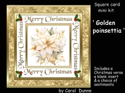 Golden Poinsettia square card
