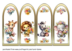 Baby animals book marks