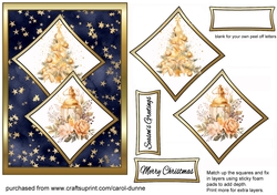 Two squares Golden Christmas