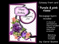 Cutaway Purple & pink roses