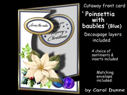 Cutaway Poinsettia with baubles (Blue)