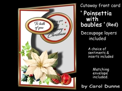 Cutaway Poinsettia with baubles (Red)