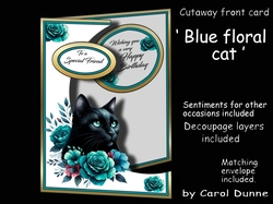 Cutaway Blue floral cat