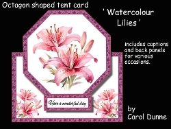 Octagon tent Pink Watercolour Lilies