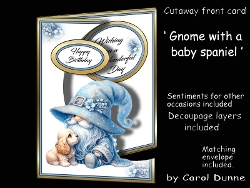 Cutaway Gnome with a baby spaniel