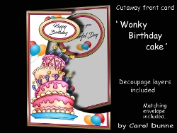 Cutaway Wonky Birthday cake