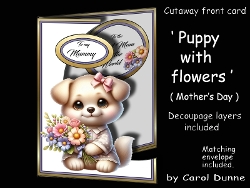 Cutaway Puppy with flowers MD