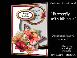 Cutaway Butterfly with hibiscus