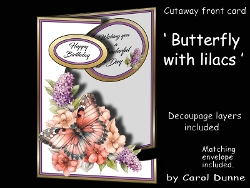 Cutaway Butterfly with lilacs