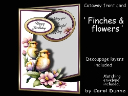 Cutaway Finches & flowers