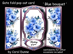 Gatefold pop-out Blue bouquet