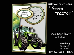 Cutaway Green Tractor