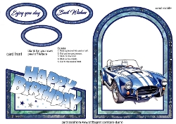 Cutaway Blue sports car
