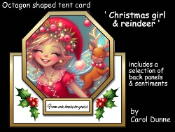 Octagon tent Christmas girl & reindeer