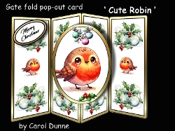 Gatefold pop-out Cute robin