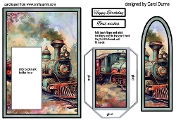 Bookmark Card Vintage train