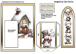 Bookmark Card Whimsical Christmas