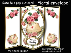 Gatefold pop-out Floral envelope