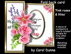 Fold Back pink roses & lily