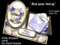 Side stepper Blue posy teacup