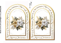 Arch card White Poinsettias