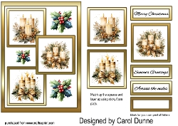 Three squares Gold candles